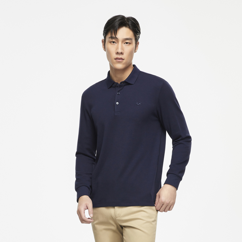 雅戈尔奥莱清仓新款男士长袖polo衫 雅戈尔outlets店T恤