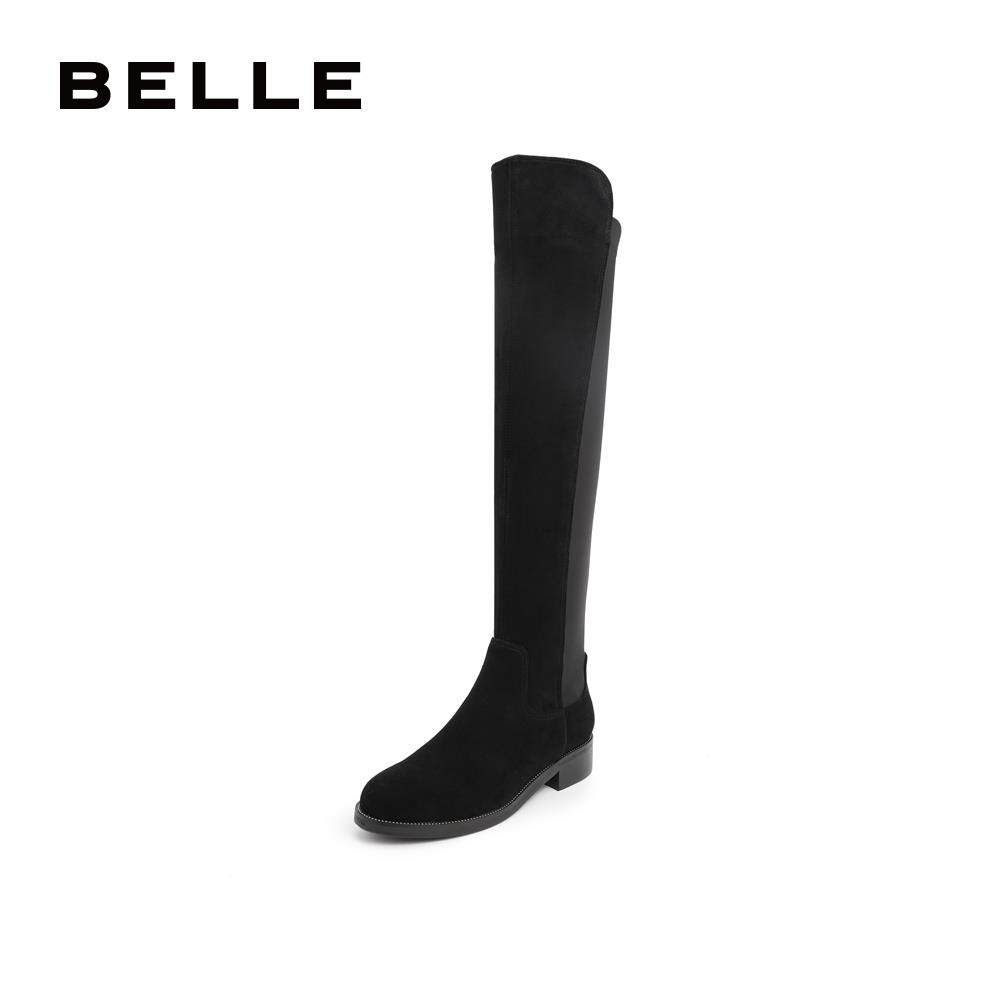 特卖百丽belleoutlets绒面女长靴 百丽outlets店时装靴