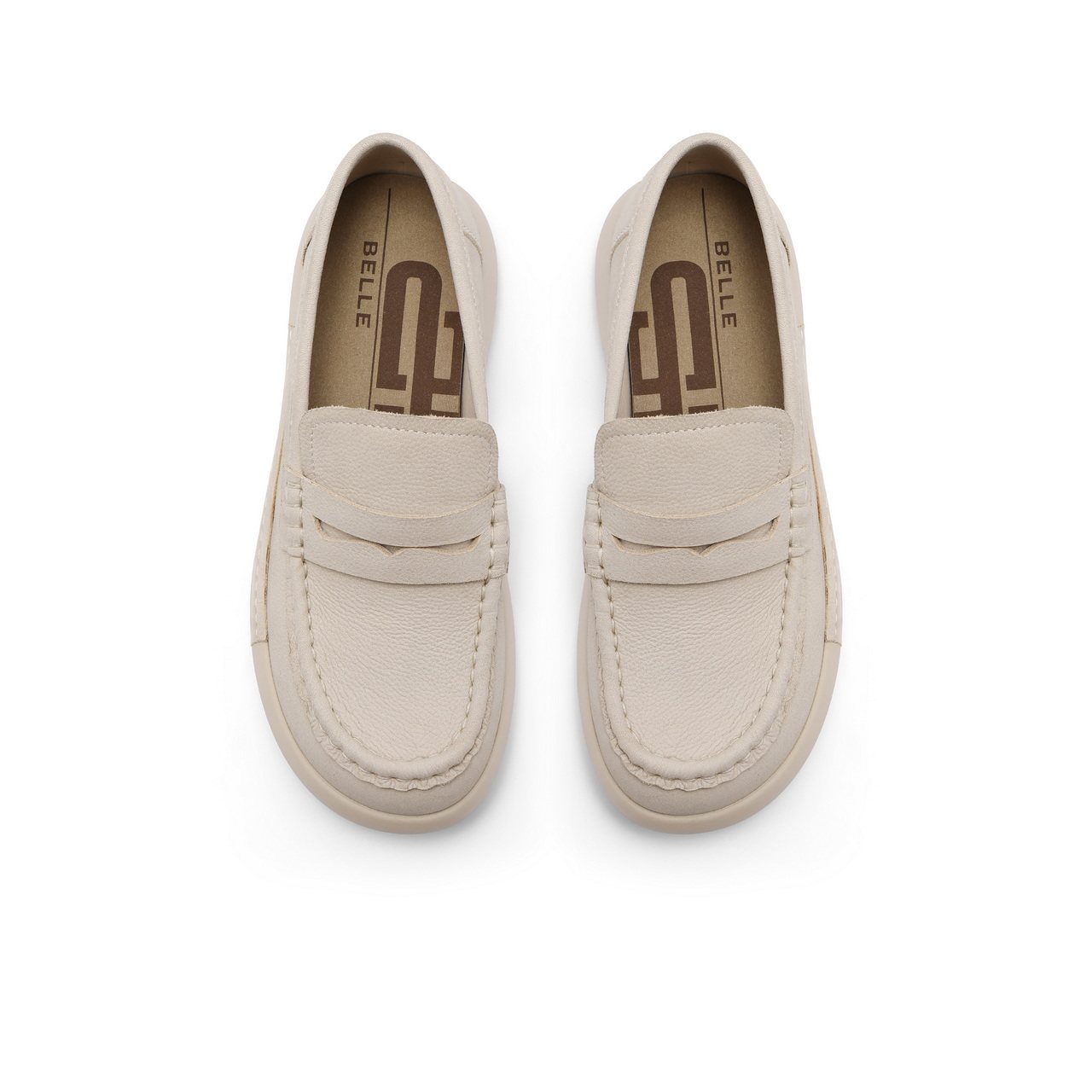 百丽女鞋子勃肯鞋新款一脚蹬乐福深口单鞋平底豆豆鞋女款B2101CA4,淘宝优惠券,粉丝福利购,淘宝优惠卷