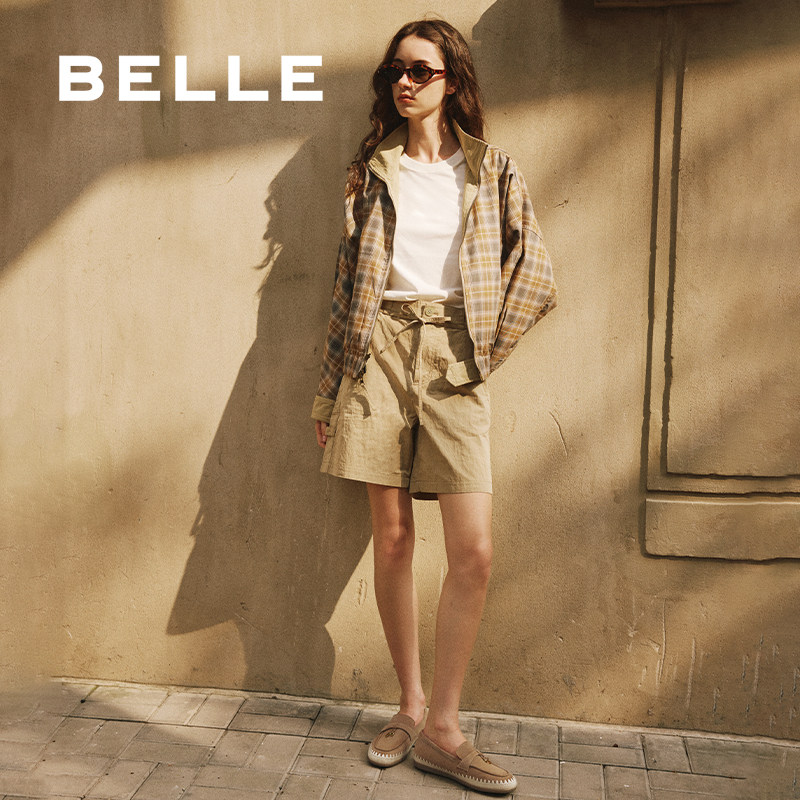 百丽复古羊皮乐福鞋女秋季新款软底渔夫豆豆深口单鞋子E7S1DCA5,淘宝优惠券,粉丝福利购,淘宝优惠卷