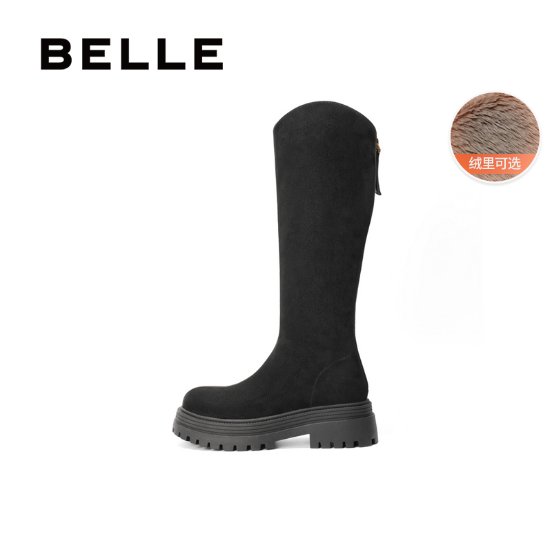 百丽女靴子厚底高长靴女新款冬季瘦瘦靴加绒长筒靴D2J1DDG4,淘宝优惠券,粉丝福利购,淘宝优惠卷