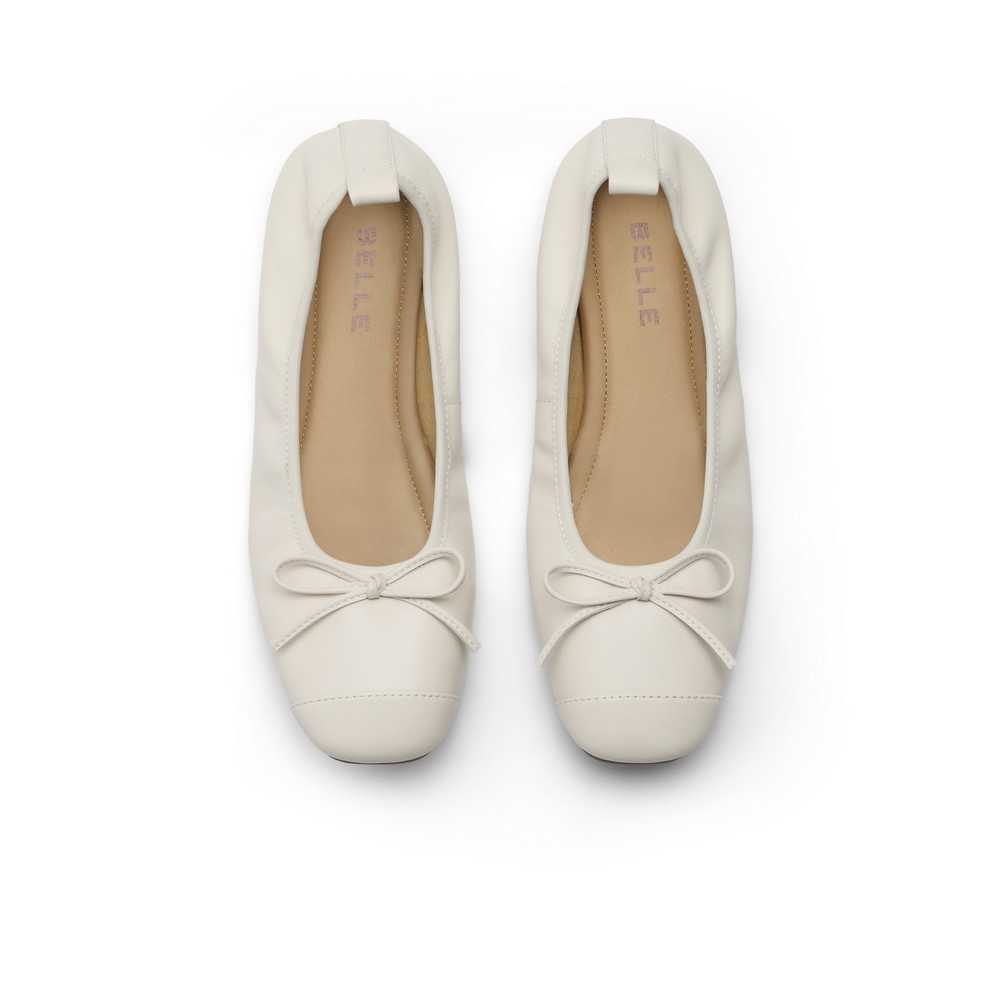 百丽奶奶鞋芭蕾鞋2024新款女鞋软底豆豆鞋蛋卷鞋单鞋子B1820AQ4