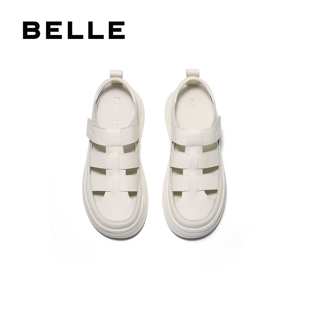 百丽透气罗马凉鞋女夏季新款包头厚底猪笼小白鞋子单鞋B2492BH5,淘宝优惠券,粉丝福利购,淘宝优惠卷