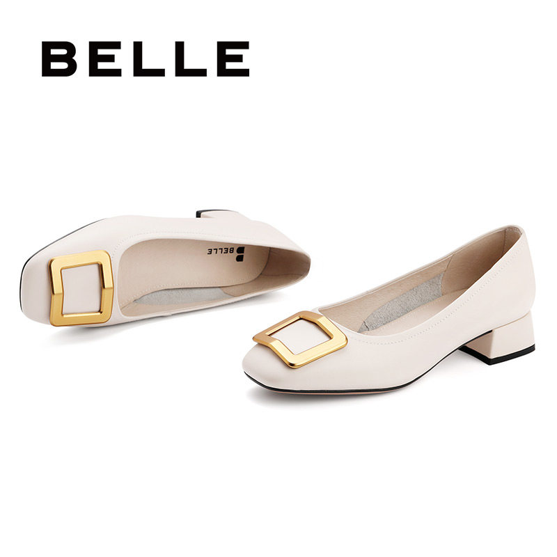 belle /百丽2021新款商场女中跟鞋 百丽outlets店单鞋