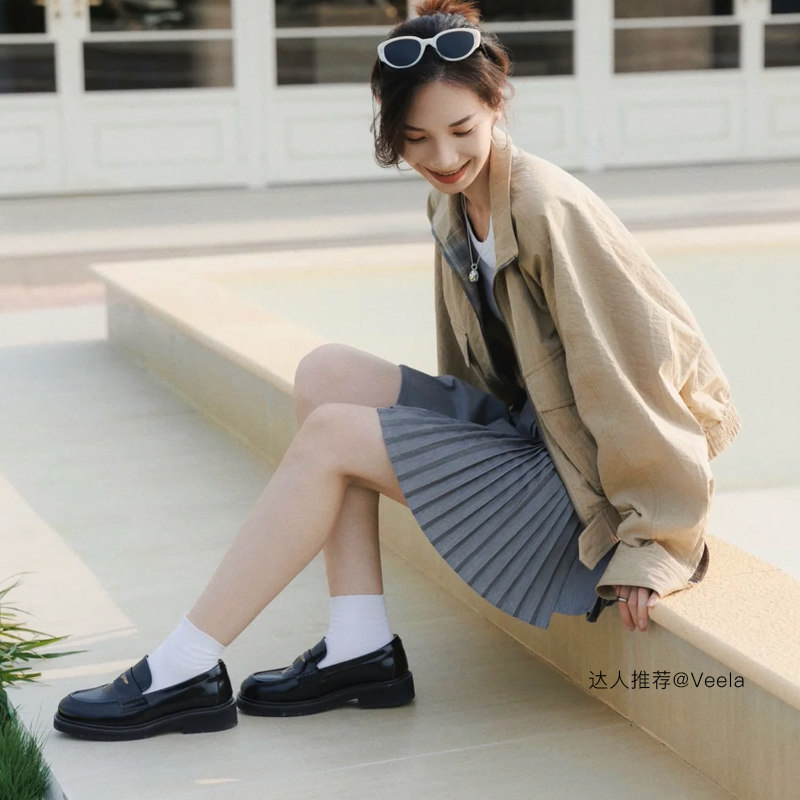 周雨彤李兰迪同款百丽海鸥乐福1.0厚底真皮小皮鞋单鞋子B5J1DCA4,淘宝优惠券,粉丝福利购,淘宝优惠卷