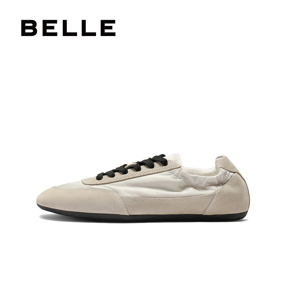 百丽女鞋子平底透气复古德训鞋秋季新款薄底运动休闲鞋D9C1DCM5,淘宝优惠券,粉丝福利购,淘宝优惠卷