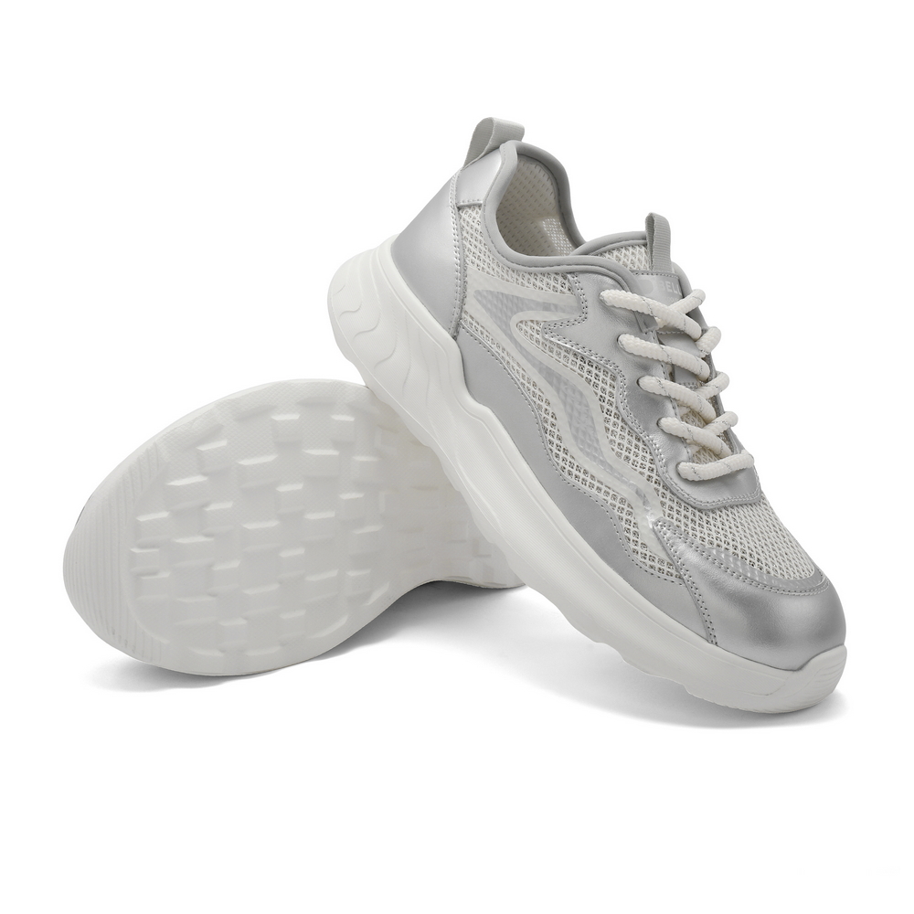 百丽女鞋子软底运动鞋新款透气休闲鞋复古老爹鞋B6X1DCM4 - 图2