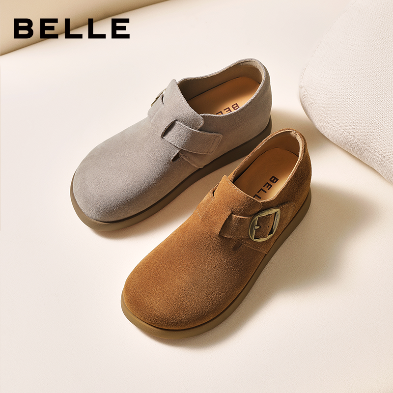 百丽复古厚底内增高勃肯鞋女秋季新款乐福休闲深口单鞋子B2849CM5,淘宝优惠券,粉丝福利购,淘宝优惠卷