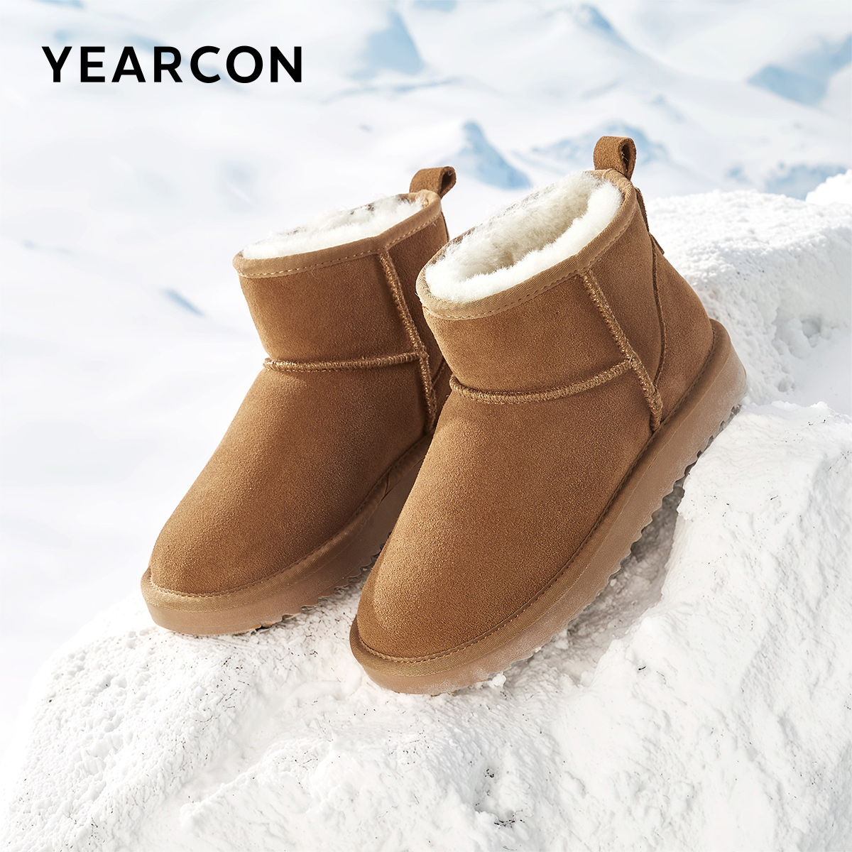 意尔康官方旗舰店女鞋女靴雪地靴棉鞋保暖冬季保暖加绒短筒 - 图1