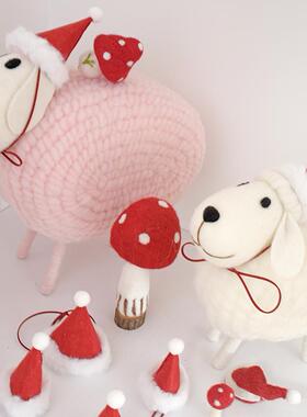 可爱大白羊羊毛毡装饰摆件