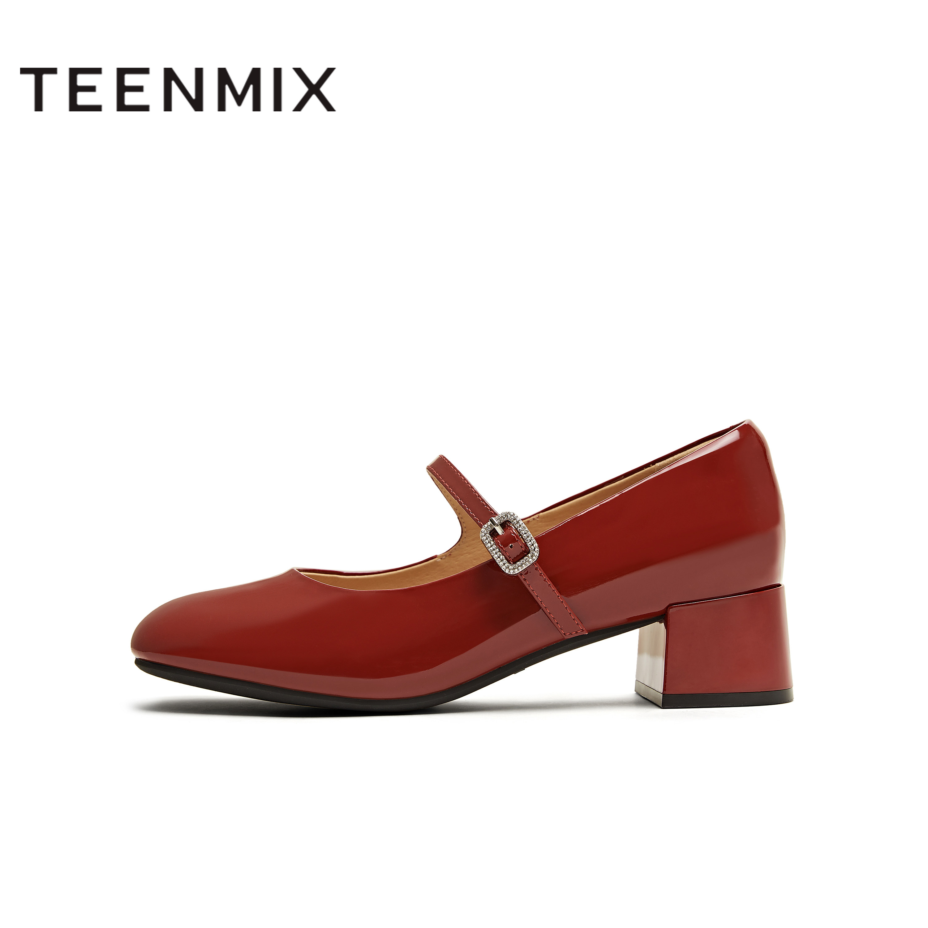 天美意2025秋新款中跟皮鞋法式单鞋气质百搭女玛丽珍鞋KM079CQ5,淘宝优惠券,粉丝福利购,淘宝优惠卷