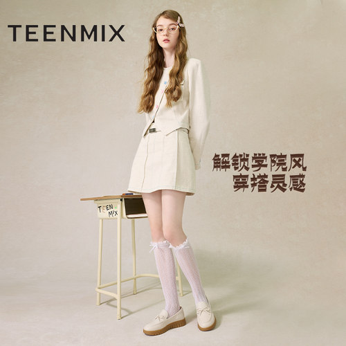 天美意复古厚底乐福鞋女软底小皮鞋休闲单鞋春新款CMA09CA4 - 图2