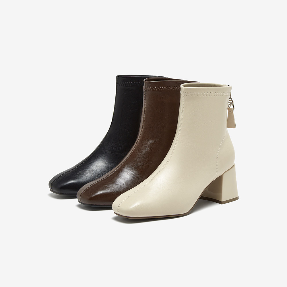 百思图冬季新款时髦简约通勤时装靴粗跟方头女短靴M5112DD4,淘宝优惠券,粉丝福利购,淘宝优惠卷