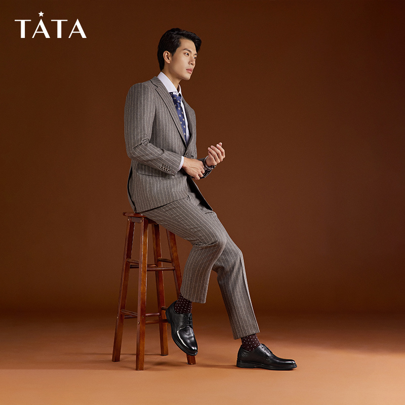 Tata他她男士商务鞋正装真皮皮鞋婚鞋新款郎鞋秋季新款TCK02AM3