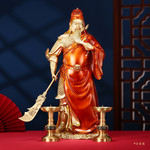 铜关公摆件商铺关公神像武财神爷武圣关公铜像客厅公司开业礼品 - 图0