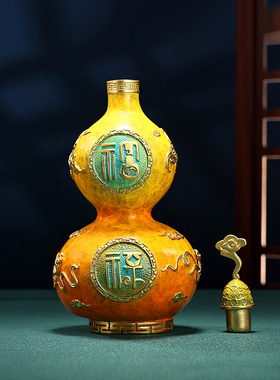 彩绘铜葫芦开盖铜器工艺品