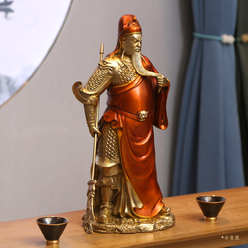 铜关公摆件商铺关公神像武财神爷武圣关公铜像客厅公司开业礼品 - 图3