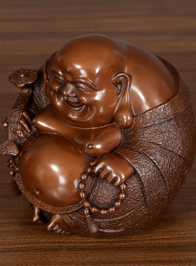 紫铜弥勒佛大肚佛铜佛像开业礼品