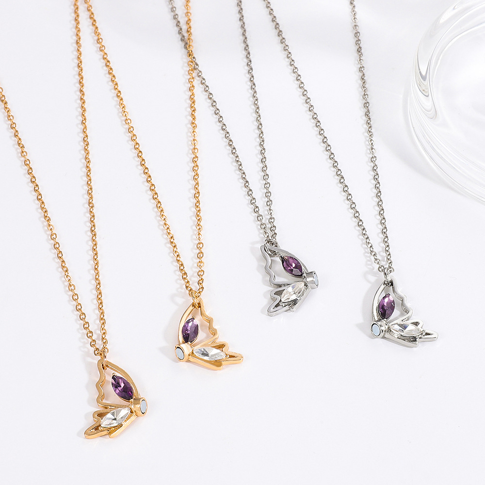 butterfly Couple clavicle chain good friend necklace朋友项链 - 图1