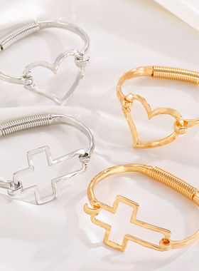 Exaggerated alloy versatile design creative cross bracelet