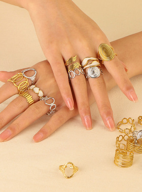 Fashion Open Ring Female Irregular Joint Ring女时尚开口戒指
