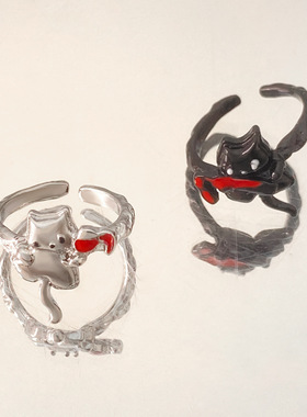 Fashion Cute Student Cat Rings Female Personalized Cat Ring