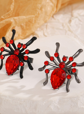 蜘蛛戒指Halloween Spider Opening Rings Crimson Festival Ring