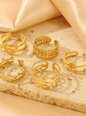 Fashion rings women's open band Joint ring开口欧美指环戒指女