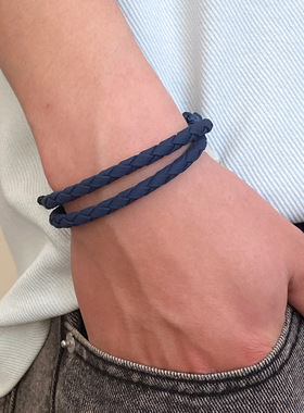 New retro leather bracelet men hip-hop punk cross皮革手链男