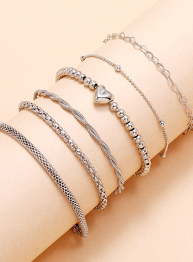 欧美女手链手环 female simple hand chain women's bracelet set