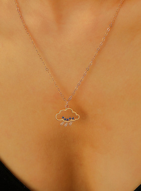 elegant New cloud raindrop necklace cute collarbone chain 饰