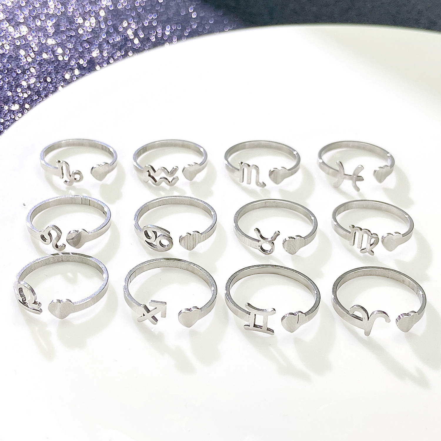 12星座戒指 Simple Twelve Constellations rings Love Tail Ring - 图2