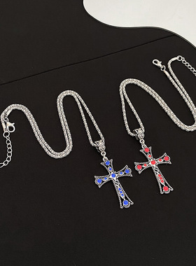 necklace women hollowed out letter cross collarbone chain 链