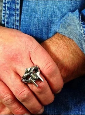 Mask Men's Ring Alloy Couple Hip Hop Head hand Decoration 戒