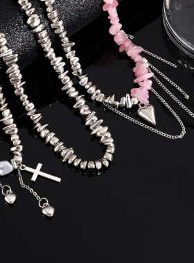 New Love Pendant Necklace Broken Silver Party Jewelry Women