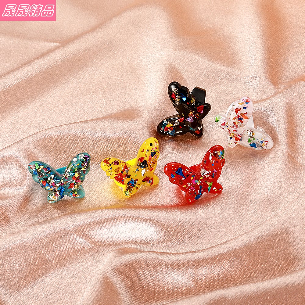 ins Style Acrylic fashion retro Punk butterfly resin rings - 图2