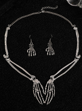 New Fashion Skeleton Ghost Claw Necklace, Finger Bone Ear