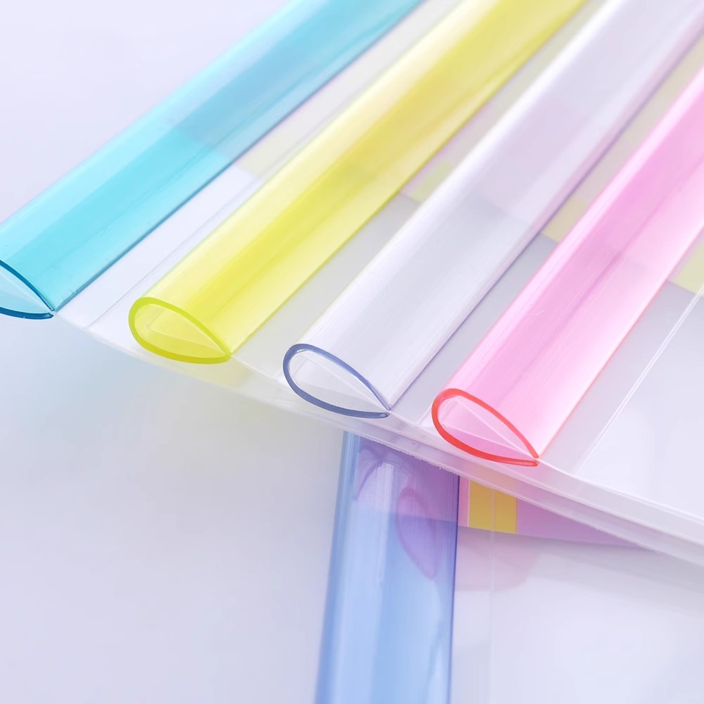 晨光水滴透明杆抽杆夹彩色透明拉杆夹混色塑料透明插页文件夹试卷收纳袋学生整理神器书夹子报告单收纳册 - 图2