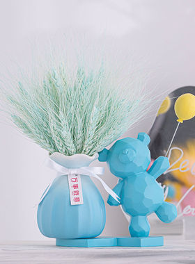 大麦干花摆件高级感客厅插花玄关家居摆设轻奢麦穗新家桌面装饰品