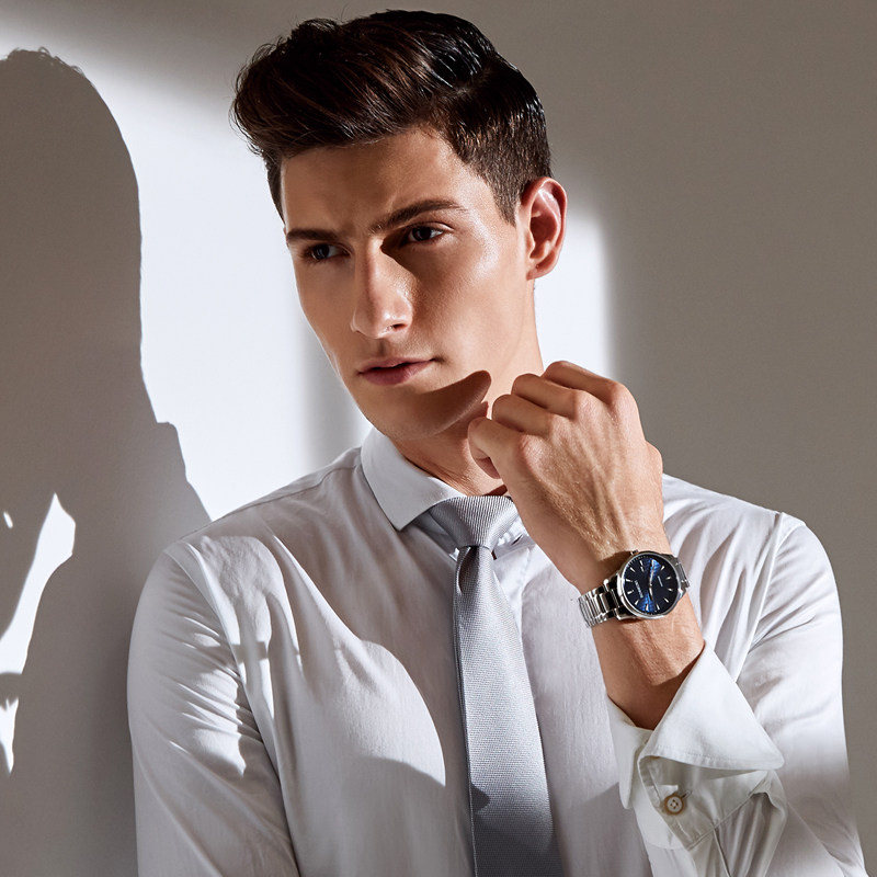 罗西尼手表男正品男士商务表学生潮流石英表防水夜光男士表517795