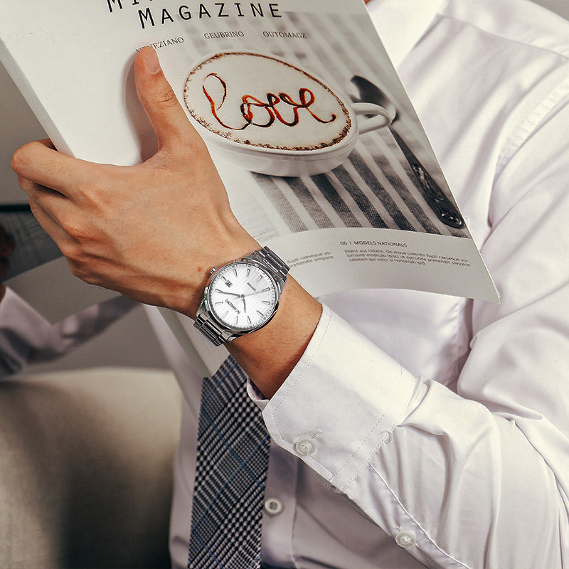 罗西尼手表男正品男士商务表学生潮流石英表防水夜光男士表517795