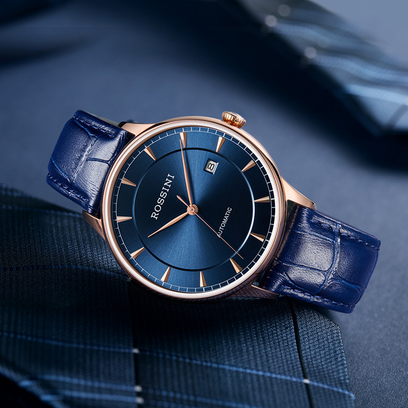 【品牌特卖】罗西尼手表男自动机械表商务防水简约男表日历517781