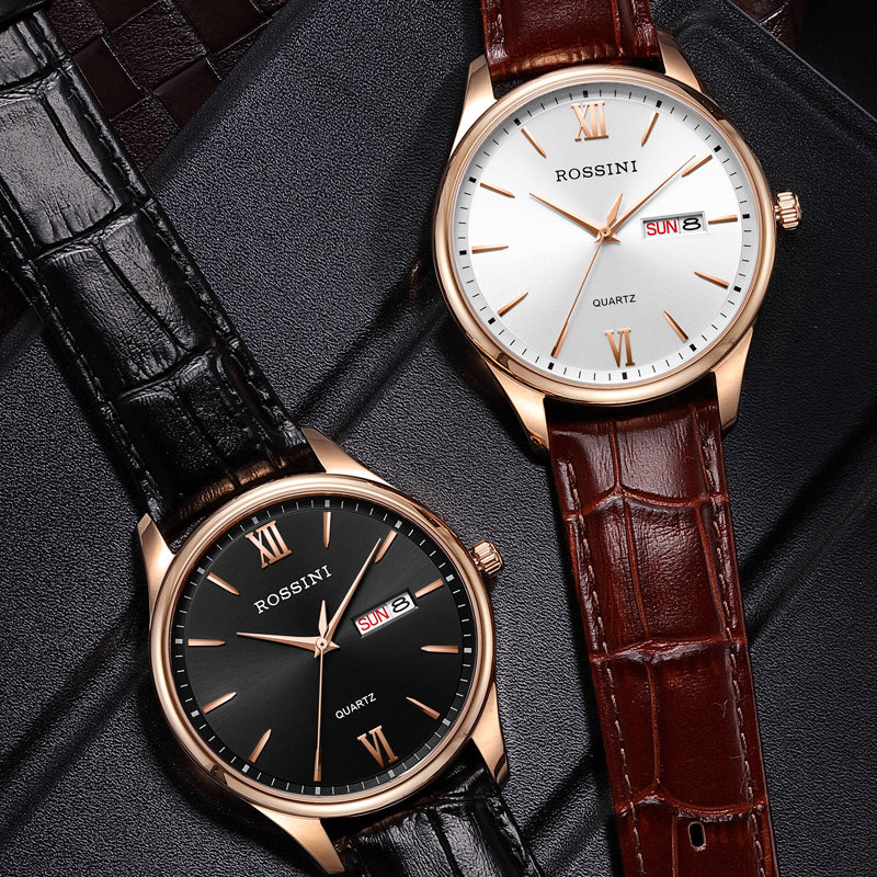 罗西尼正品牌皮带防水商务石英表 罗西尼outlets店国产腕表