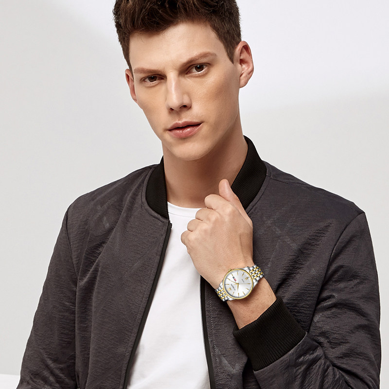 罗西尼双历防水情侣商务女石英表 罗西尼outlets店国产腕表