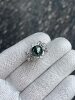 Blue and green rose style, round 9.83mm colorful Tahitian malachite green ring, heavy industry s925 cultivated diamond