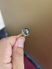 Tahitian malachite green ring with shiny 10.9mm 18k natural diamonds