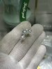 Silver cold light 6 8mm Australian white keshi ring 18k natural diamond inlaid simple and high-end atmosphere