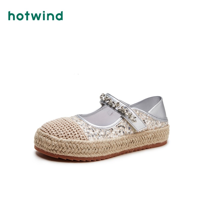 热风秋季新款女士时尚圆头魔术贴休闲鞋简约舒适网面渔夫鞋,淘宝优惠券,粉丝福利购,淘宝优惠卷