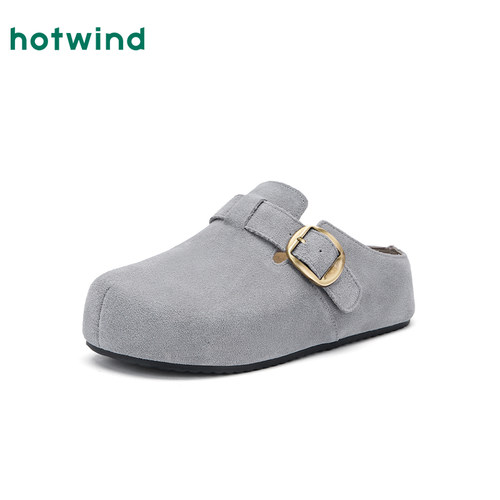 热风复古勃肯鞋女鞋2025年秋季新款女士纯色包头鞋子百搭休闲鞋 - 图0