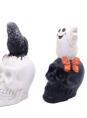 跨境新款万圣节鬼节鬼头乌鸦水鬼家居办公桌面装饰品创意精美摆件